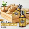 Organic Ginger Oil, Natural Ginger Oil Belly Drainage Ginger Oil, Body Massage Organic Ginger Essential Oil for Swelling and Pain Relief (3pcs)