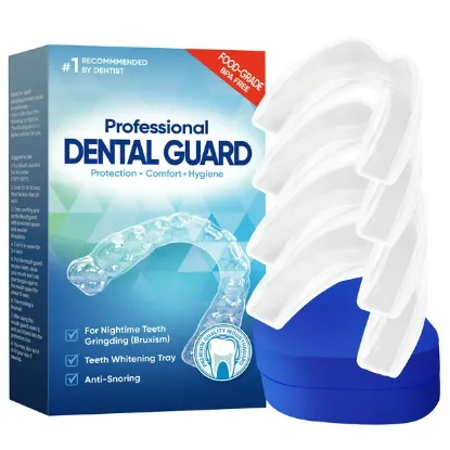Senhorita Mouth Guard for Grinding Teeth Professional Dental Night Guard for Teeth Grinding Stops Bruxism & Eliminates Teeth Clenching Teeth 2 Sizes Pack of 4 with high Quality Hygiene Case