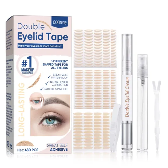 Eyelid Tape, 480Pcs Invisible Eyelid Lifter Strips, Instant Double Eyelid Lift for Hooded, Droopy, Uneven, Mono-Eyelids