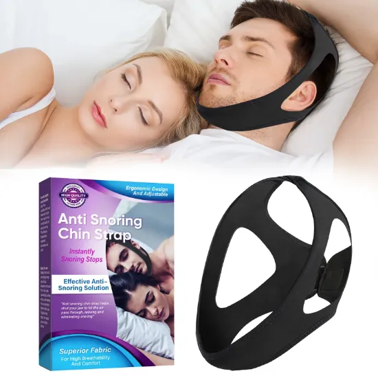 Anti Snoring Chin Strap, Anti Snoring Devices, Adjustable and Breathable Chin Strap for Snoring, Effective Snoring Solution for Men and Women