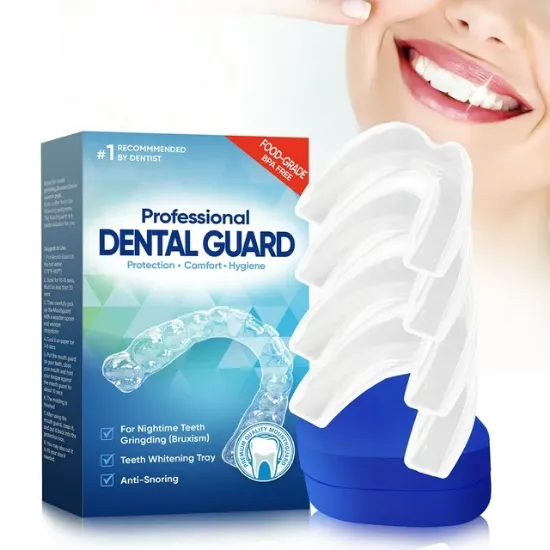 Mouth Guard for Clenching Teeth at Night, Professional Night Guards for Teeth Grinding with Hygiene Case(4Piece Set/2Sizes)