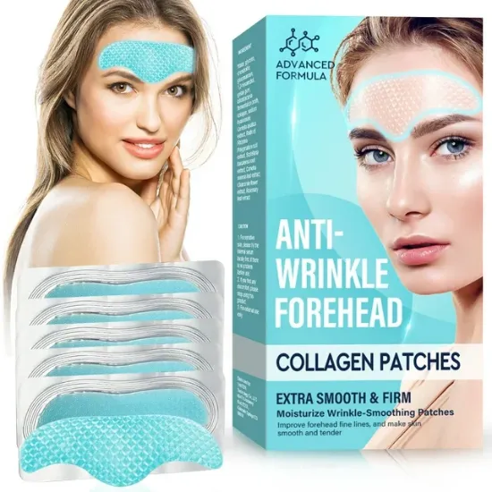 Forehead Wrinkle Patches, 10 PCS Smooth Forehead to Smooth Fine Lines & Wrinkles, Natural Anti-Wrinkle Forehead Patches with Hydrolyzed Collagen for Men & Women
