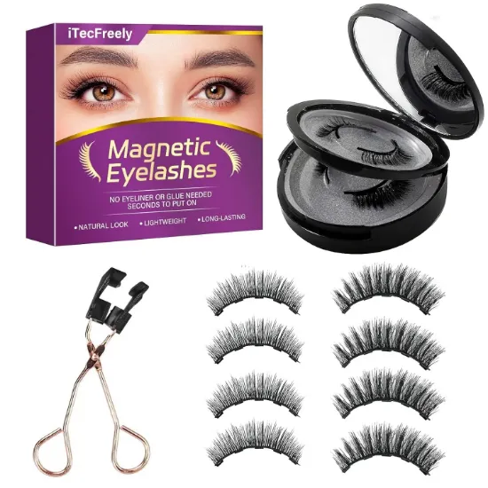 Picture of Magnetic Eyelashes, Natural Look False Lashes without Eyeliner, Light Weight and Waterproof Magnetic Eyelashes No Glue